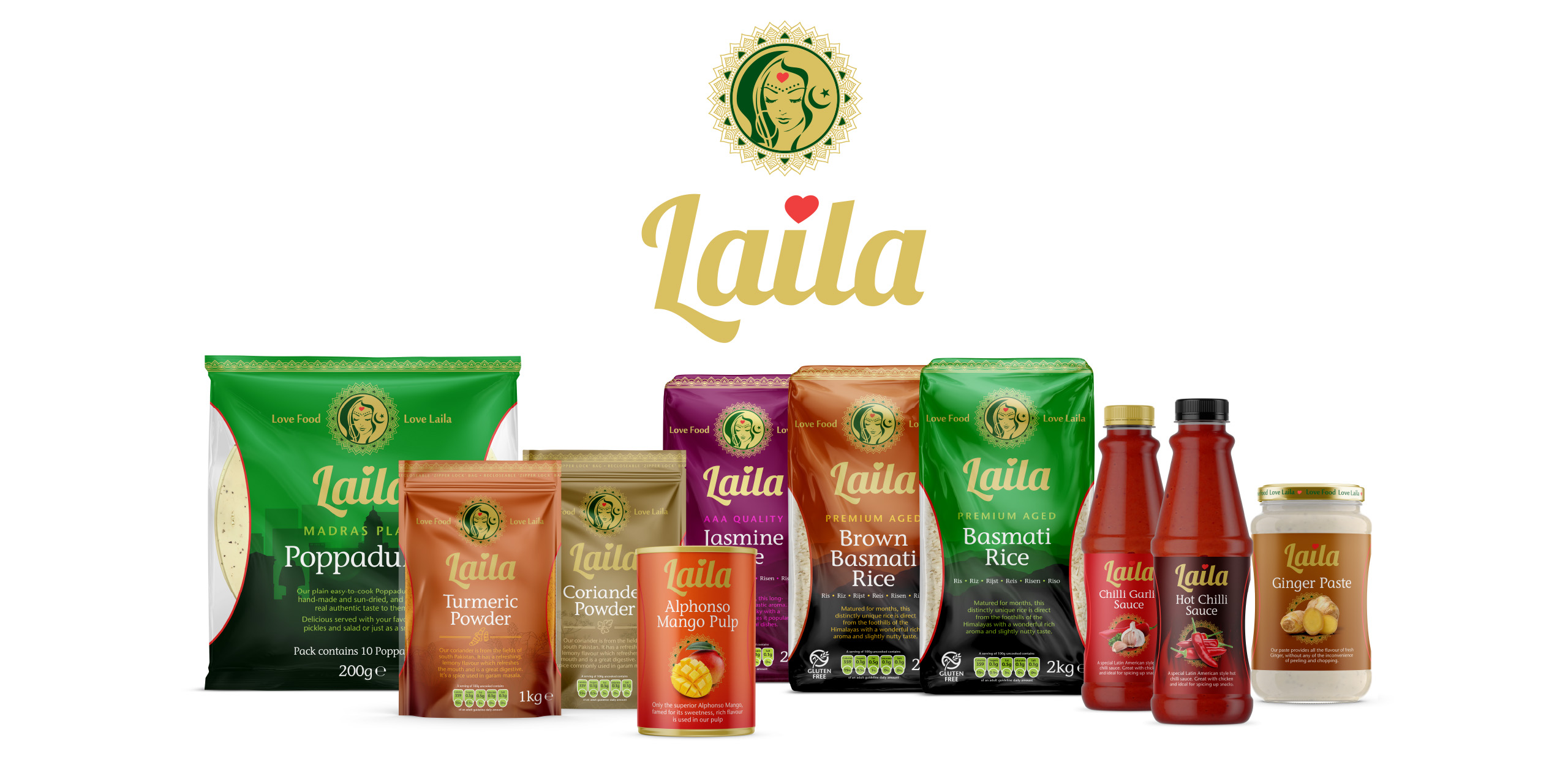 Laila Foods brand and packaging concept designs