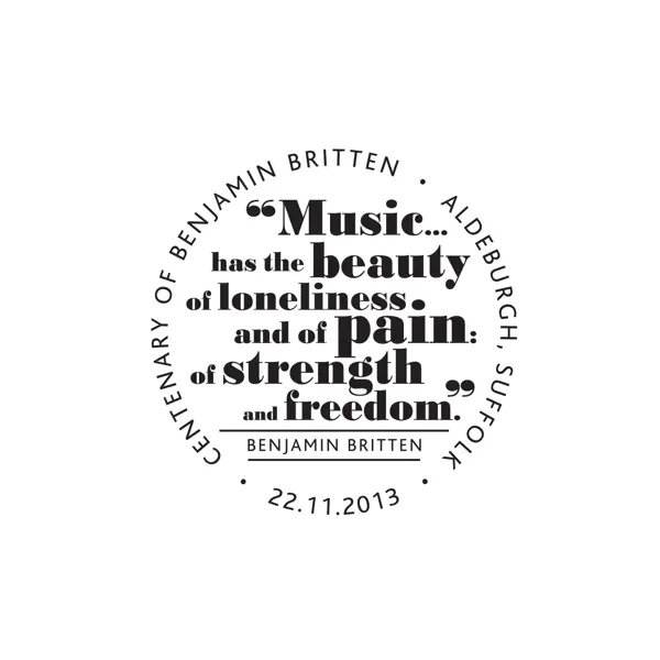 Royal Mail Handstamp Benjamin Britten