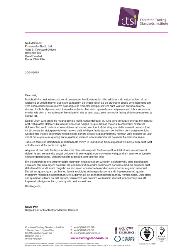 CTSI letterhead design