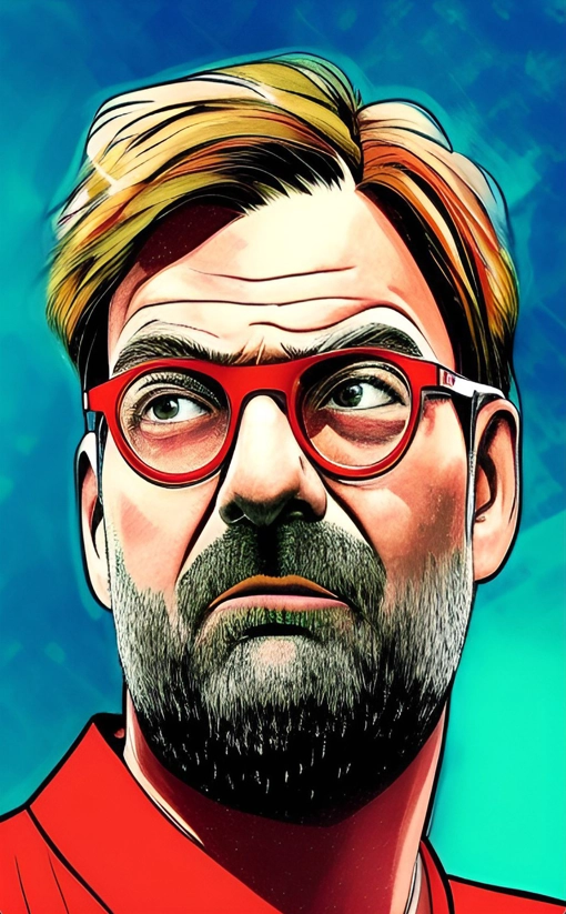 Caricature of Jurgen Klopp created using AI